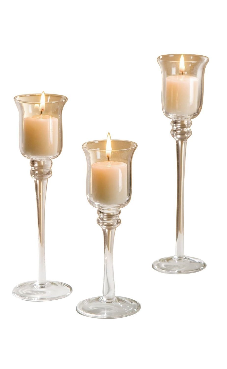 Long Stem Glass Candle Holders