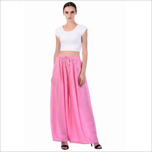 रेयोन गुलाबी पलाज्जो