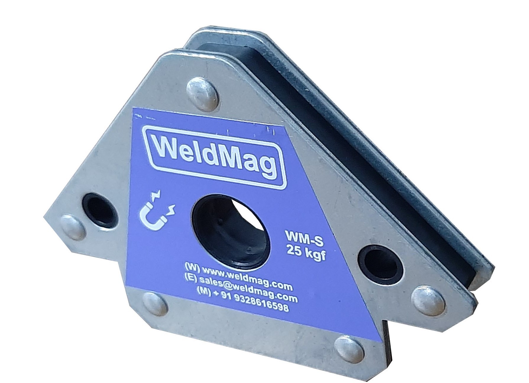 Welding Fixture - Ndfeb Magnet, 121x83x18 Mm, 25 Kgf Pull Off Force | Durable Steel Casing, Multi-angle Design, Enhanced Magnetic Force