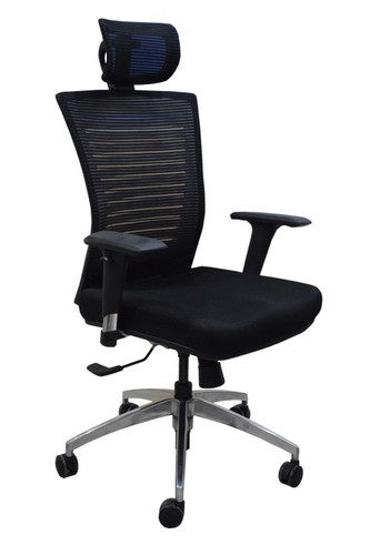 Black High Mesh Back Cushion Chair