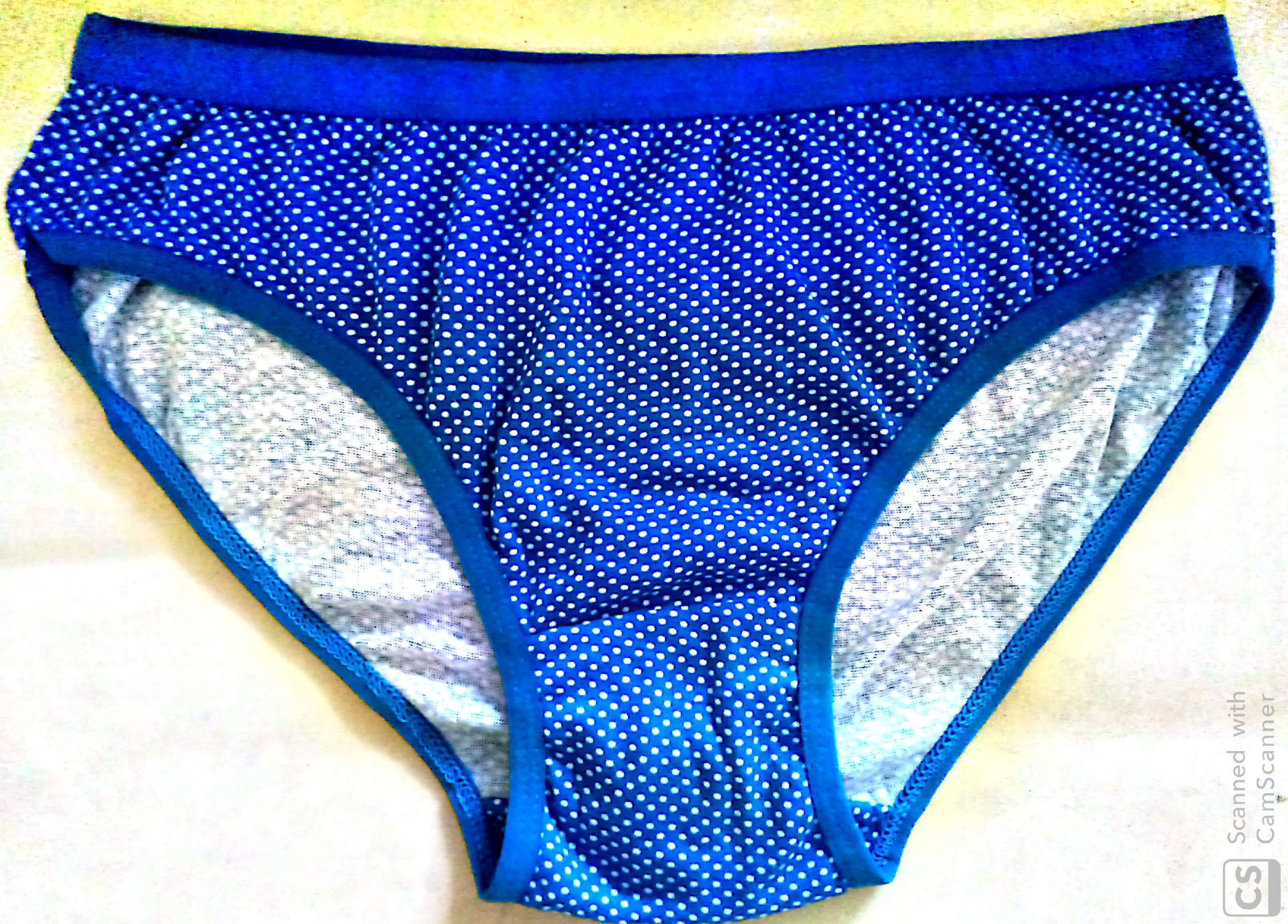 Ladies Panties - Cotton, Various Sizes, Blue Color, Hipster Style , Polka Dots Pattern, Broad Waistband For Maximum Comfort