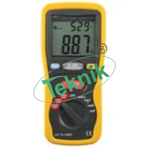 Portable Insulation Tester - 250V-500V High-Voltage Testing Device | LCD Display, Earth and Guard Connections, Test Key Functionality