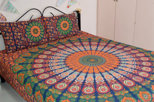 Mandala Cotton Orange Bold Duvet Cover - Feature: Washable