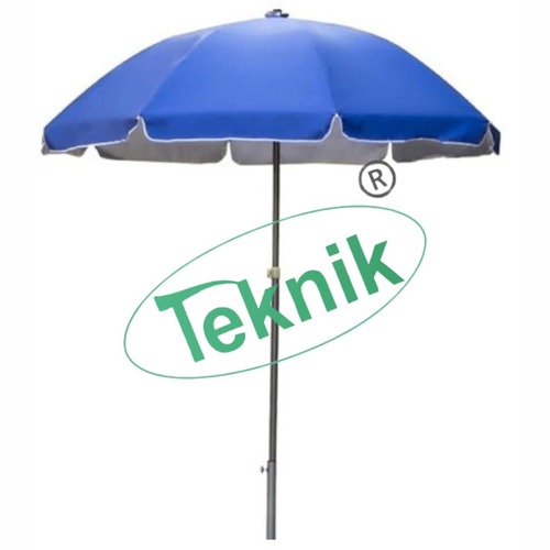 Survey Umbrella - Waterproof Cotton, 25 mm Pole Diameter, Blue Color | Includes Two Guy Ropes & Pegs