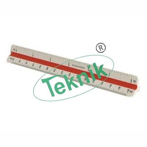 Triangular Scale (Engineering Scale) - Dimensionally Stable Plastic, 1/10 to 1/500 Sizes, Two Colored Numerical Divisions for Enhanced Precision