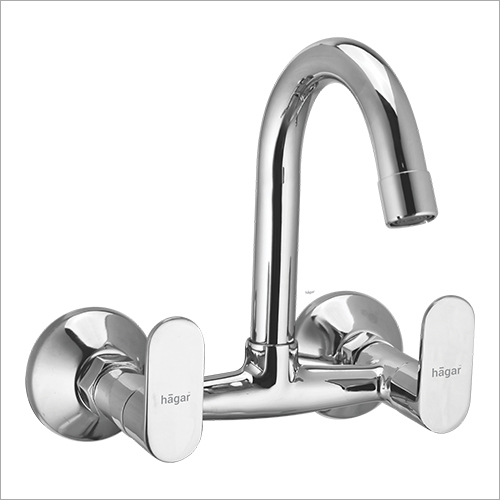Wall Mounted Sink Mixer - Brass with Chrome Polished Finish | Durable, Corrosion Resistant, Elegant Design for Kitchen and Bathroom