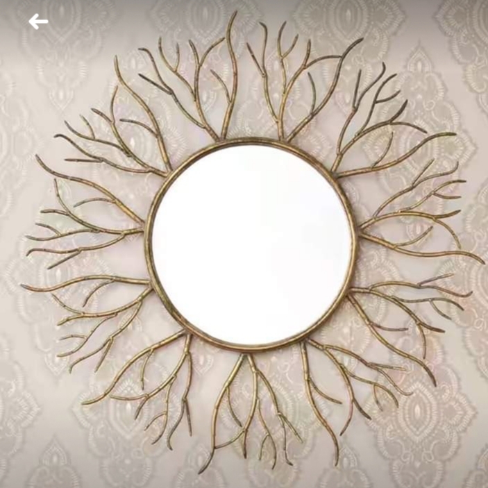 Wall Mirrors - Metal, 24 Inch Diameter, Gold Color | Elegant Design, Durable Material, Easy Installation, Stylish Accent, Ample Reflection, Space Enhancer