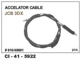 Accelerator Cable Jcb - Durable Steel Construction | Warranty Included, High Performance For Jcb Machinery