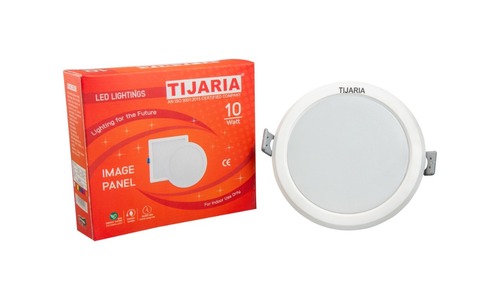 Tijaria LED Image Panel - 10W Round/Square, White Color, 1 Year Warranty, >0.9 Power Factor Efficiency