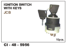 Ignition Switch with Keys JCB - Durable Metal, Standard Size, Black Finish | Warranty Included, Reliable Operation