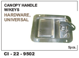 Canopy Handle - Universal Type, Durable Material with Warranty and Included Keys