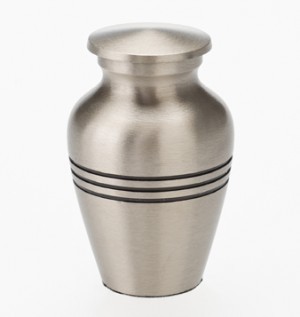 Brass Keepsake Urn - Customizable Size, Gray Plated Finish | American Style, Religious Theme, Perfect For Motorcycle Enthusiasts