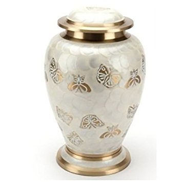 Black Leaf Brass Keepsake Urn