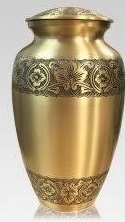 Black Leaf Brass Keepsake Urn