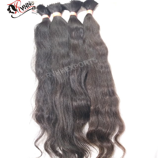 Natural Virgin Bulk Hair - 100% Remy Human Hair 10-30 Inch Lengths | Natural Color No Shedding Can Be Dyed And Restyled Smooth And Shiny Finish