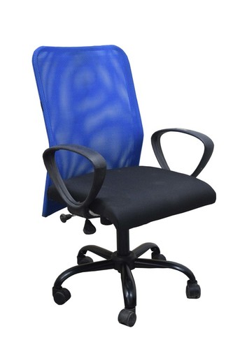 Blue And Black Low Back Mesh Chair