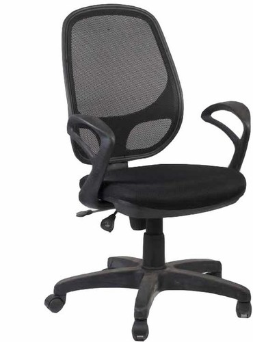 Black Office Mesh Back Cushion Chair