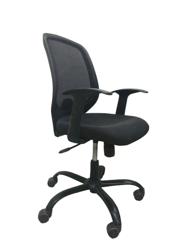 Black Push Back Mesh Chair