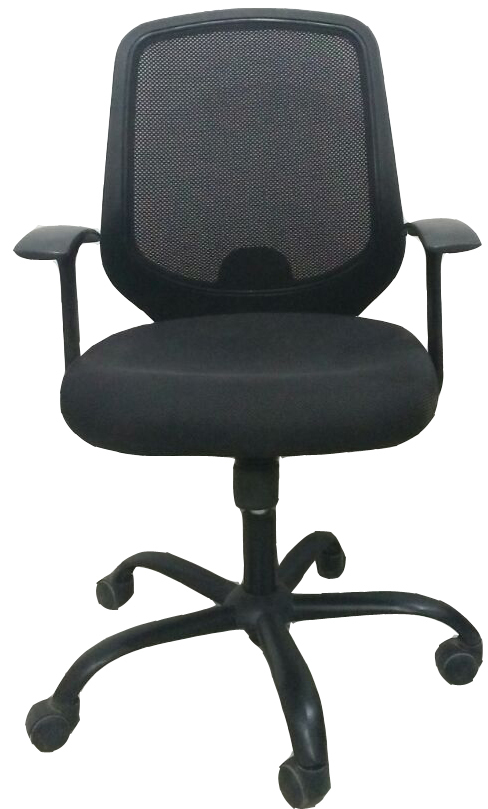 Black Push Back Mesh Chair