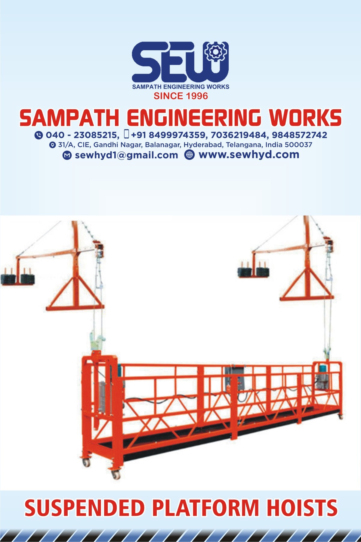 Automatic Suspended Platform Hoist Lifting Capacity: 800 Kilograms (Kg)