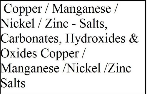 Copper / Manganese / Nickel / Zinc - Salts, Carbon