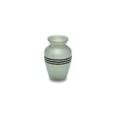 Trinity Pearl Brass Metal Token Cremation Urn - 3.00"x2.25", White Enamel Finish, American Religious Style, Keepsake For Home Display Or Burial