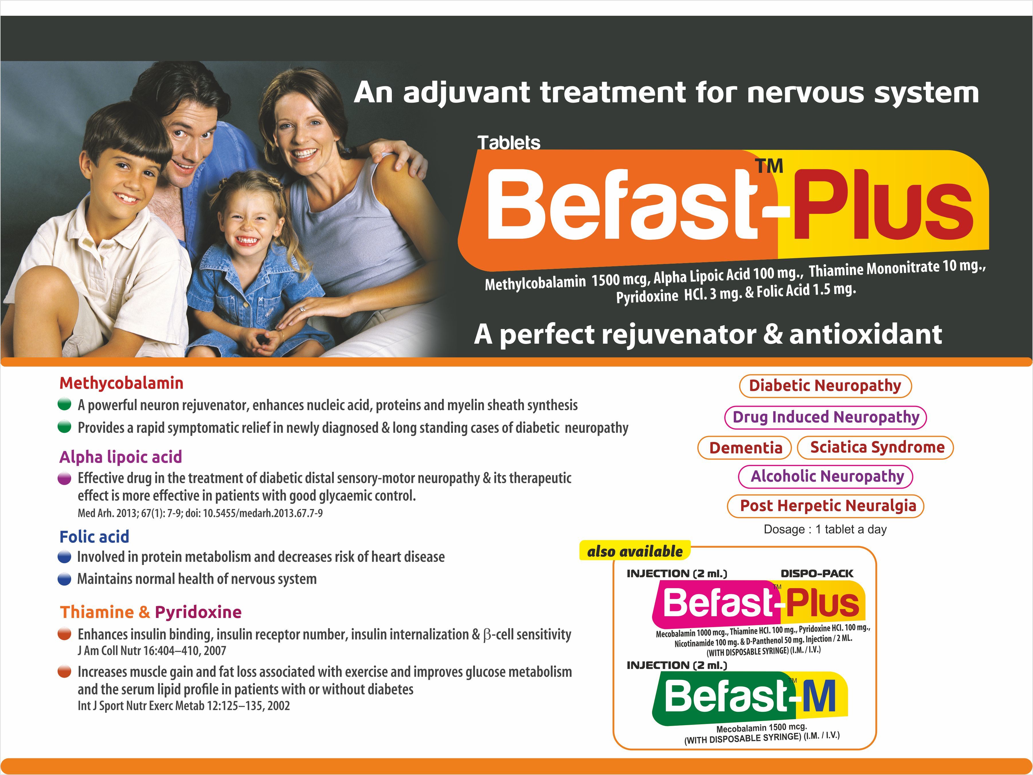 Mecobalamine 1500 Mcgfolic Acid 1500 Mcgvitamin B6 (3 Mg) & Alpha Lipoic Acid 100 Mg Health Supplements