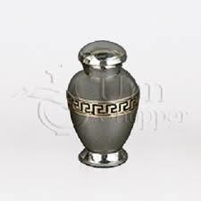 Twilight Eclipse Brass Metal Token Cremation Urn - 3.00" Height, 2.25" Diameter , Enamel Finish, Religious Style, Keepsake Urn For Remembrance