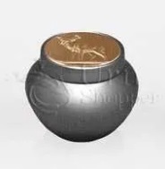 Tempus Silver With Eagle Token Brass Metal Cremation Urn - Height: 2.58", Diameter: 3.00" | Elegant Silver Finish, American Religious Style, Perfect For Home Display Or Burial