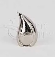 Silver Teardrop Brushed Pewter Token Cremation Urn
