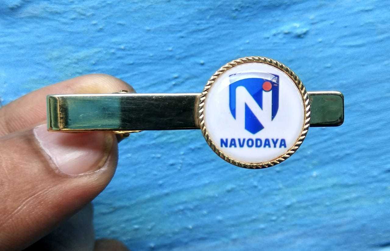 Tie Pin - Brass, 3 Inch Size , Custom Shape, Gold Plated Finish, Two Color Options, Cloth Decoration, Customer Logo Design, Button Badge Type