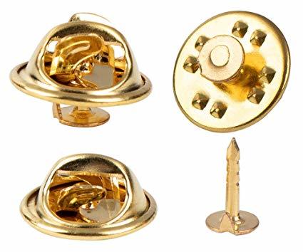 Clutch Pin - Small Round Golden Metal Badge | Cloth Decoration, Brass Material, Unique Lapel Pin Accessory