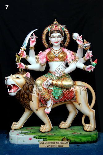 Yogiarts - Marble Durga Statue 7 Size: 1 To 6 Feet