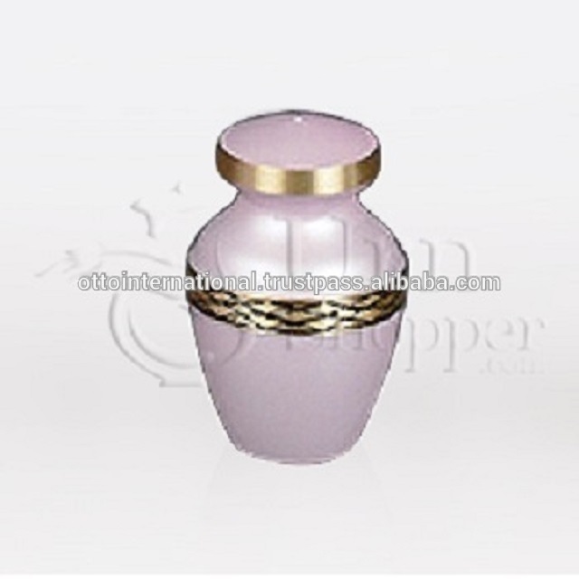Gray Provincial Keepsake Brass Metal Cremation Urn