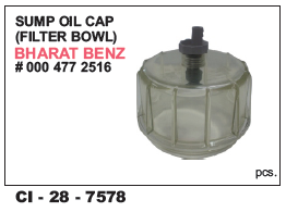 Sump Oil Cap(Filter Bowl) Bharat Benz - Durable Metal Design, 4-Wheeler Compatibility | Warranty Included, Efficient Filtration System