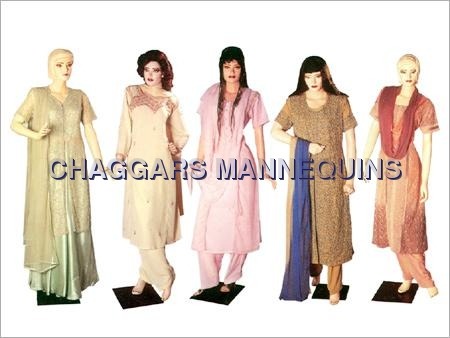 Full Body Female Mannequins - Plastic Material, Standing Posture for Adults, Women with Wig and Makeup Face