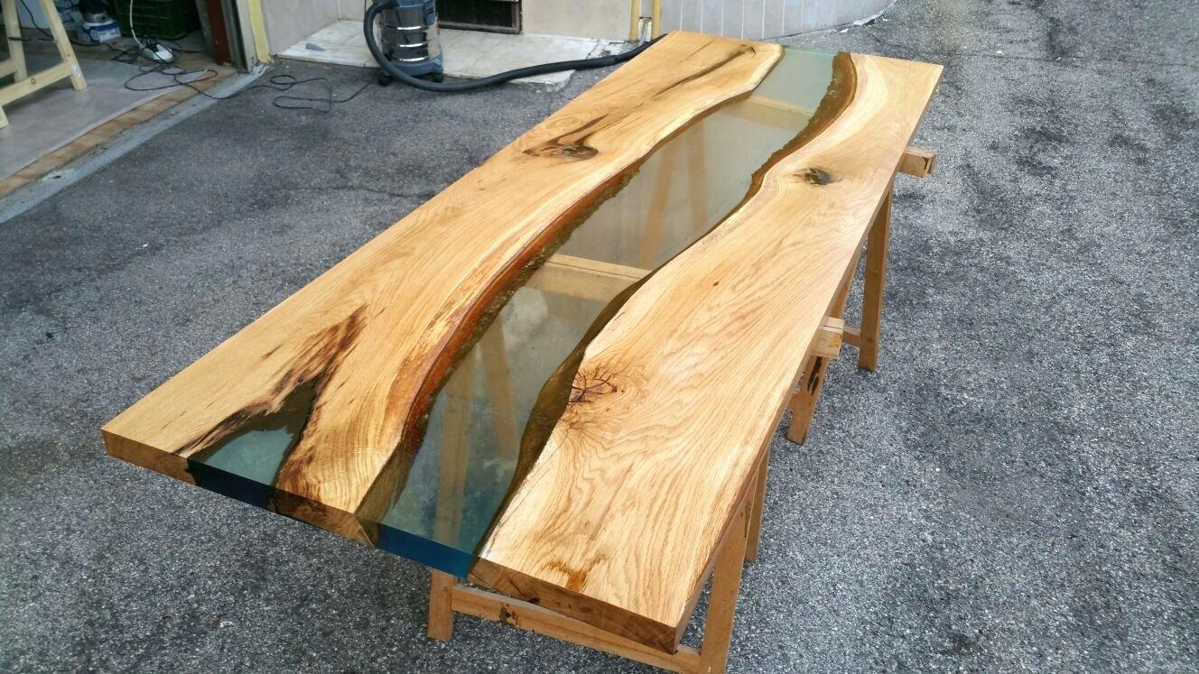 Handmade Wooden Epoxy Resin Clear Table Top For Hotel And Home High Quality New Design