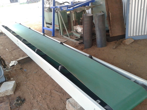 Trough Belt Conveyors - Rubber Belt 12-inch Width, 15-foot Length | Steel Frame, Variable Speed, Adjustable Inclination, Electric Motor Drive