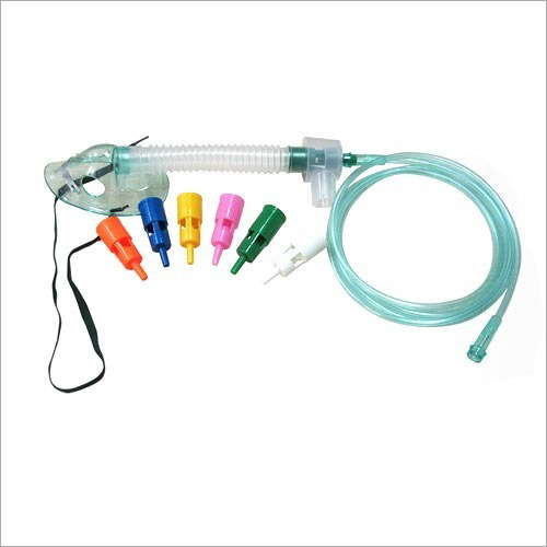 Multi Flow Venturi Mask - Plastic Material, Adjustable Nose Clip and Elastic Straps | Ideal for Hospital Use, Suitable for All Patients