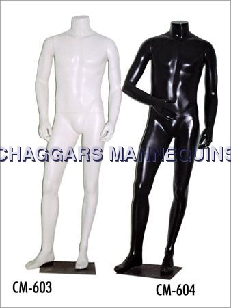 Male Standing Mannequins - Full Body Plastic Model, Faceless Design for Adult Men