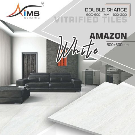 Amazon White Double Charged Vitrified Tiles Size: Available In All Size