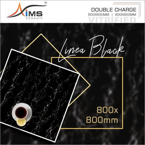 Linea Black Double Charged Vitrified Tiles Size: Available In All Size