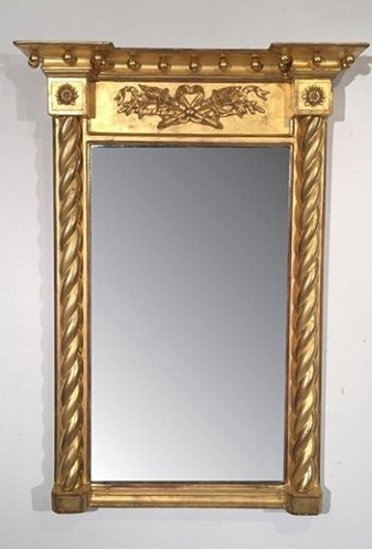 Wall Mirrors - Metal, 30 Inches Round, Gold Color , Beveled Glass, Wall Mounted, 10 Lbs Weight