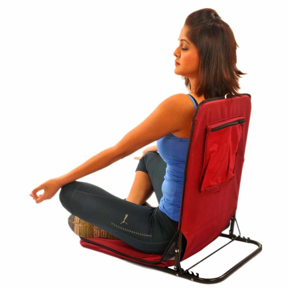 Folding Floor Chair - Fabric, 41cm X 64cm Folded Dimension | Zippered Carry Bag, Ideal For Yoga, Meditation, Picnics And Camping