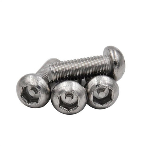 Pin Button Hex Security Screw - Stainless Steel, Available in Various Sizes | Polished Finish, Round Head Shape, High Durability