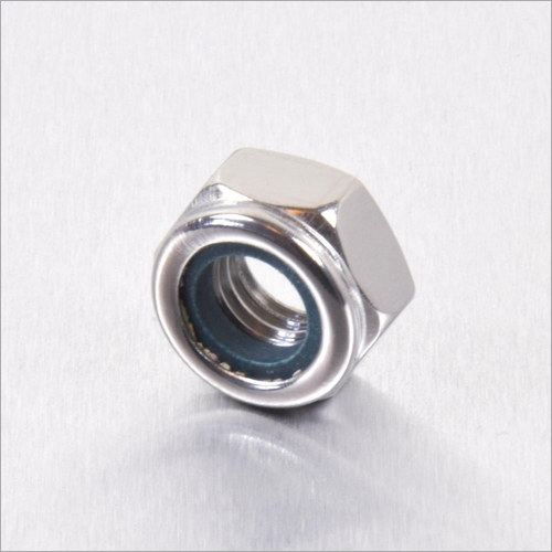 Nylock Nut - Iron, Available In Different Sizes, Silver Color, Flat Hexagonal/hex Head, Plated Finish, Din982/985 Standard | Industrial Use, Nylon-insert Lock Nut, Enhanced Thread Friction