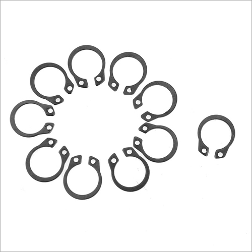 External Circlip Din 471 - Stainless Steel, Available In Various Sizes, Black Color, C Type Shape | Axially Fitted For Industrial Use