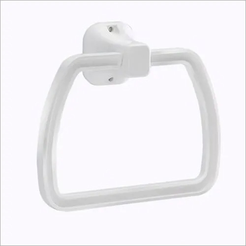 PVC White Bathroom Towel Rings - PVC Material, Ergonomic Round Design, Seamless Finish | Durable, Abrasion & Impact Resistant, Easy Wall Mounting