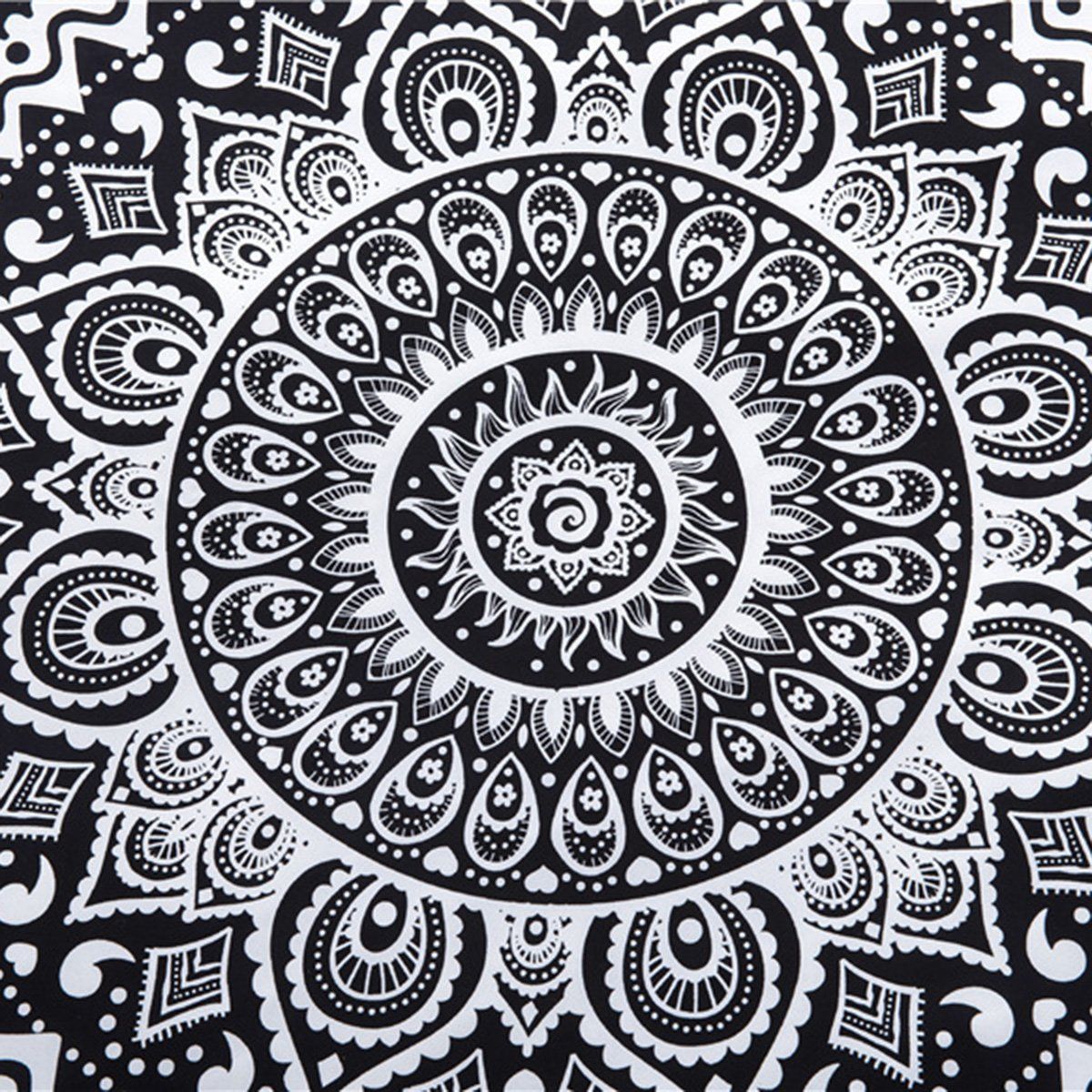 Washable Indian Mandala Cotten White Big Flower Duvet Cover