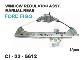 Window Regulator Assembly - Manual Rear for Ford Vehicles | 4 Wheeler Compatibility, Warranty Included